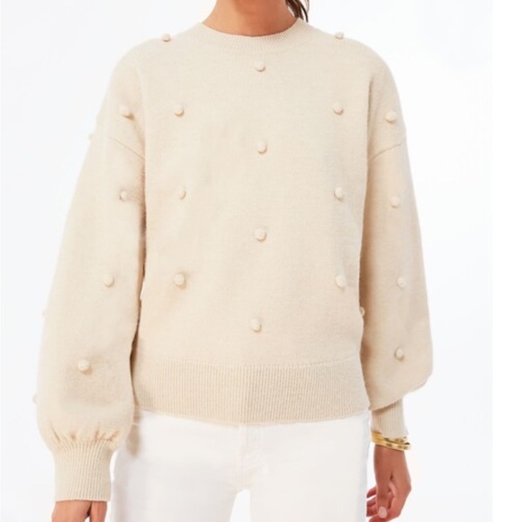 Hyacinth House small oatmeal pom pom melinda sweater - Picture 2 of 10